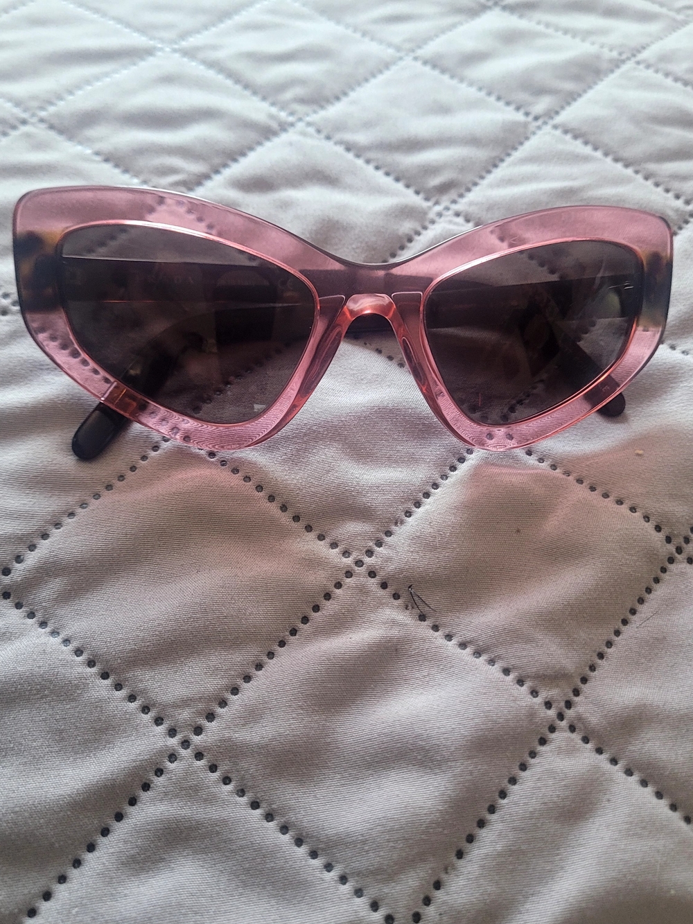 Prada Pink Cat-Eye Sunglasses with Dark Lenses